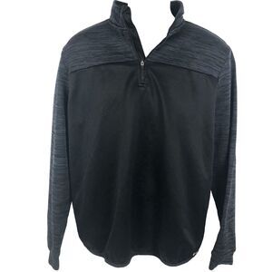 TeK Gear Sweatshirt Mens L Black Heather 1/4 Zip Pullover WarmTek